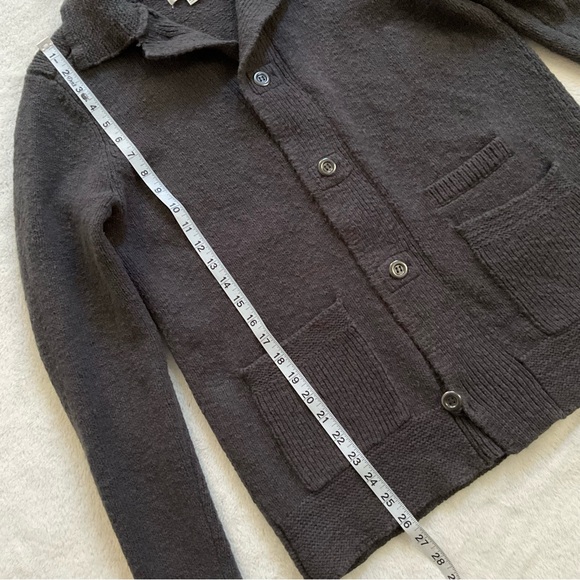 Reiss Men’s Slim Fit Button-Up Cardigan – Charcoal Gray Wool Blend (L) - Picture 6 of 16